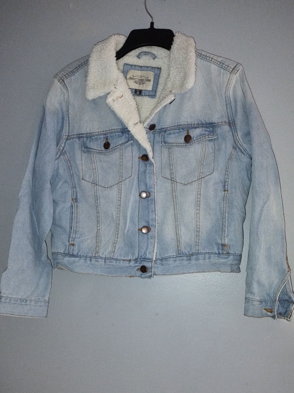 Kids Light Blue Sherpa-Lined Denim Jacket